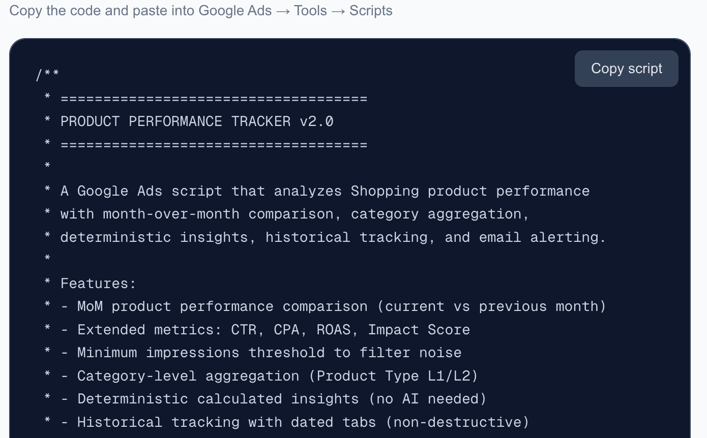 Product Performance Tracker