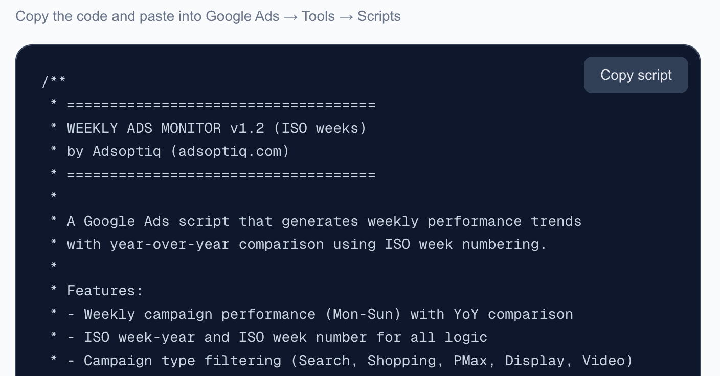 Weekly Ads Monitor